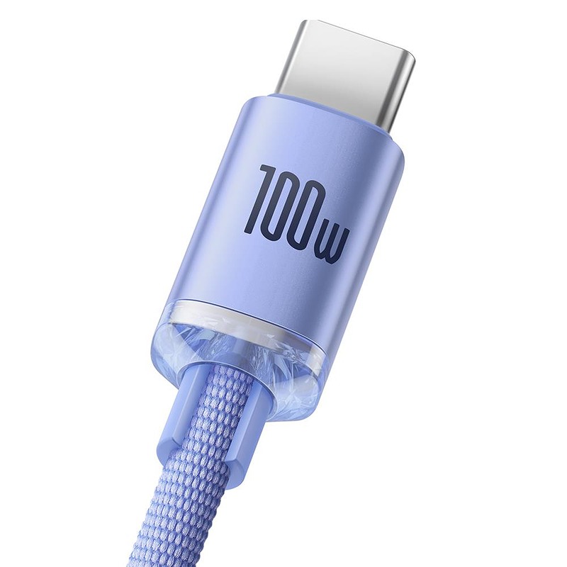 Baseus cable Crystal Shine USB - USB-C 1,2 m 100W purple - Billede 3