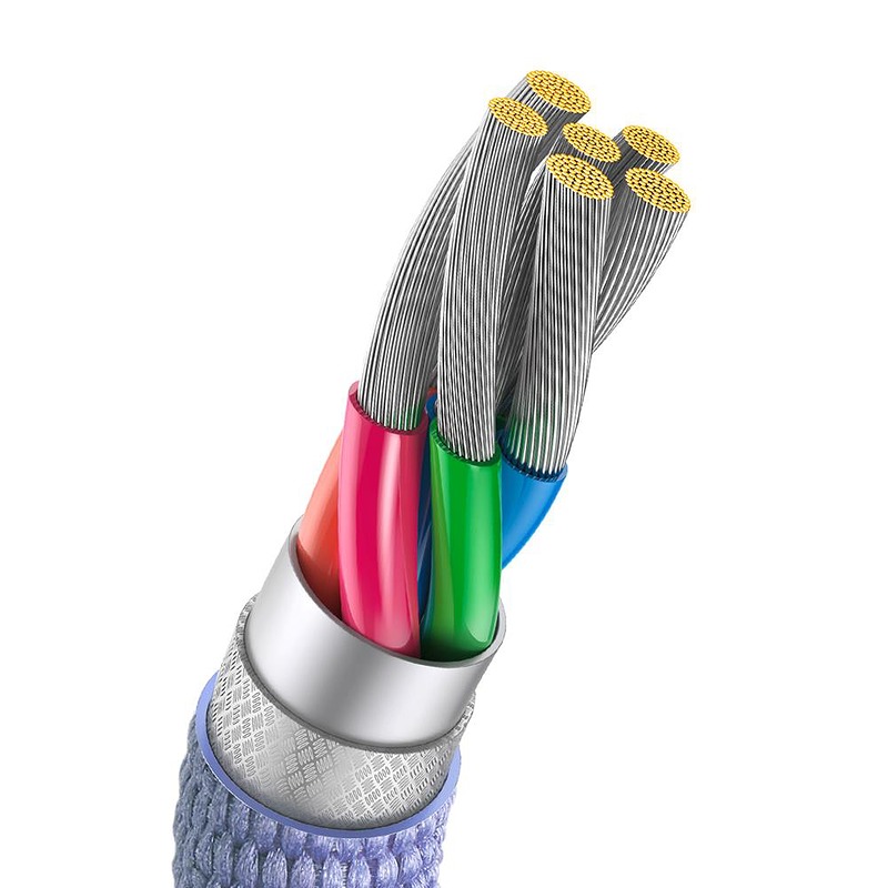 Baseus cable Crystal Shine USB - USB-C 1,2 m 100W purple - Billede 4