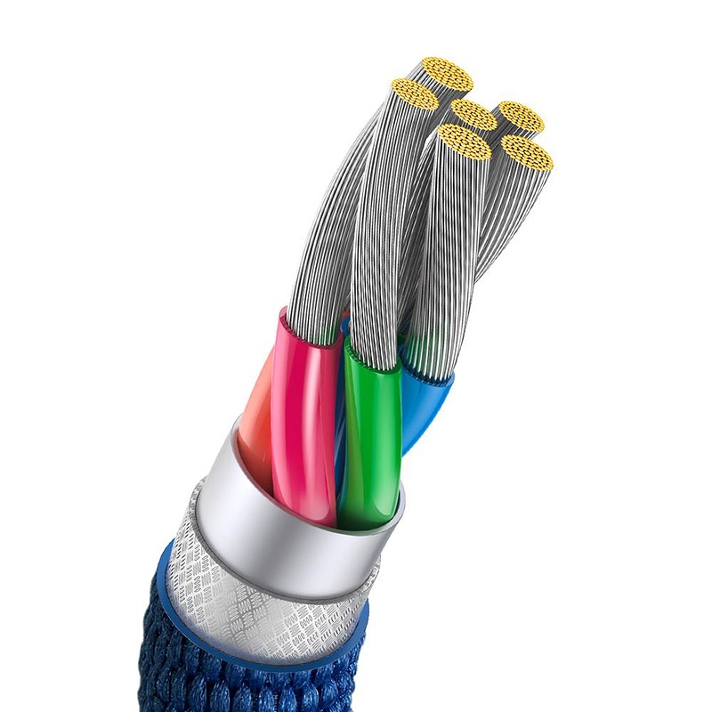 Baseus cable Crystal Shine USB - USB-C 2,0 m 100W blue - Billede 4