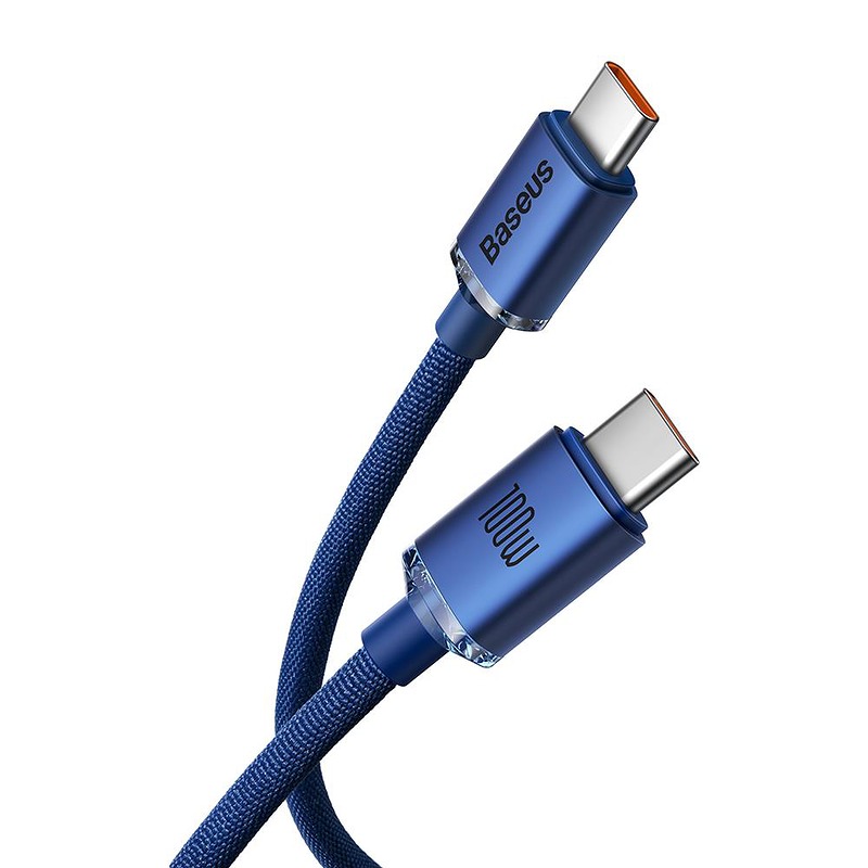 Baseus cable Crystal Shine USB-C - USB-C 1,2 m 100W blue - Billede 2
