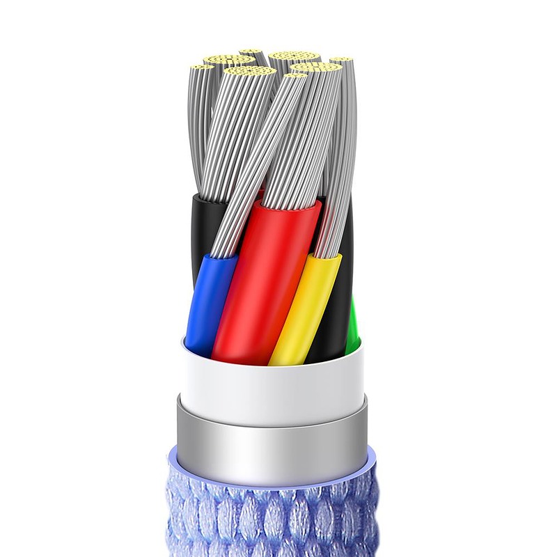 Baseus cable Crystal Shine USB-C - USB-C 1,2 m 100W purple - Billede 3