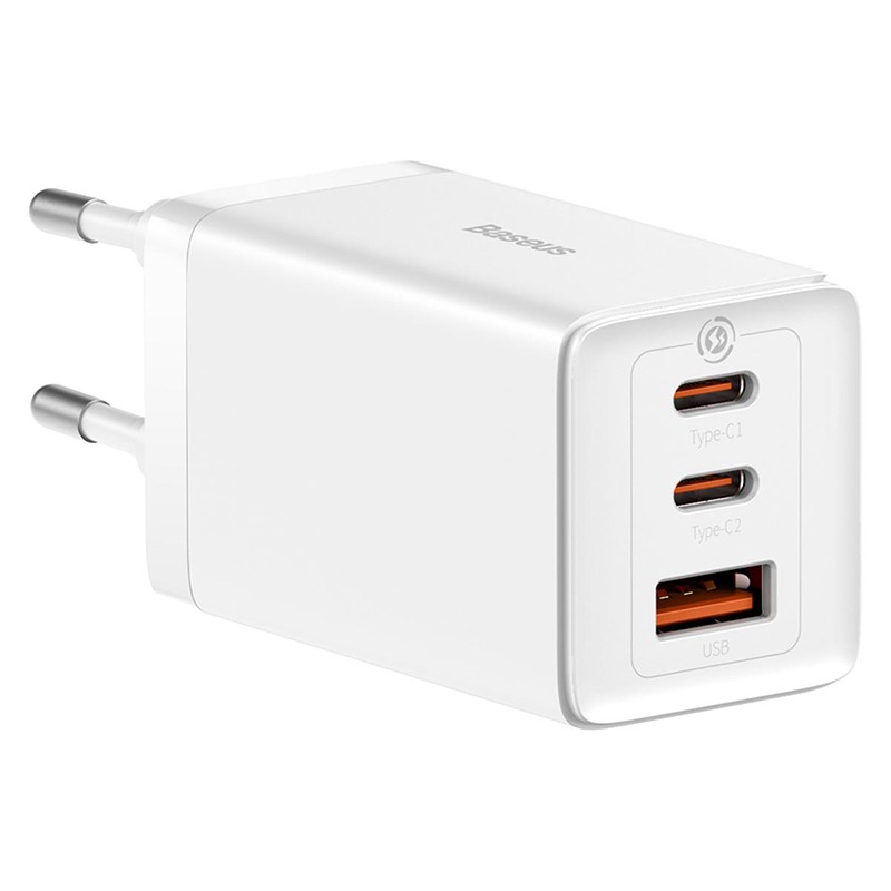 Baseus wall charger GaN5 Pro PD 65W 2xUSB-C + 1xUSB-A white + cable USB-C - USB-C 100W