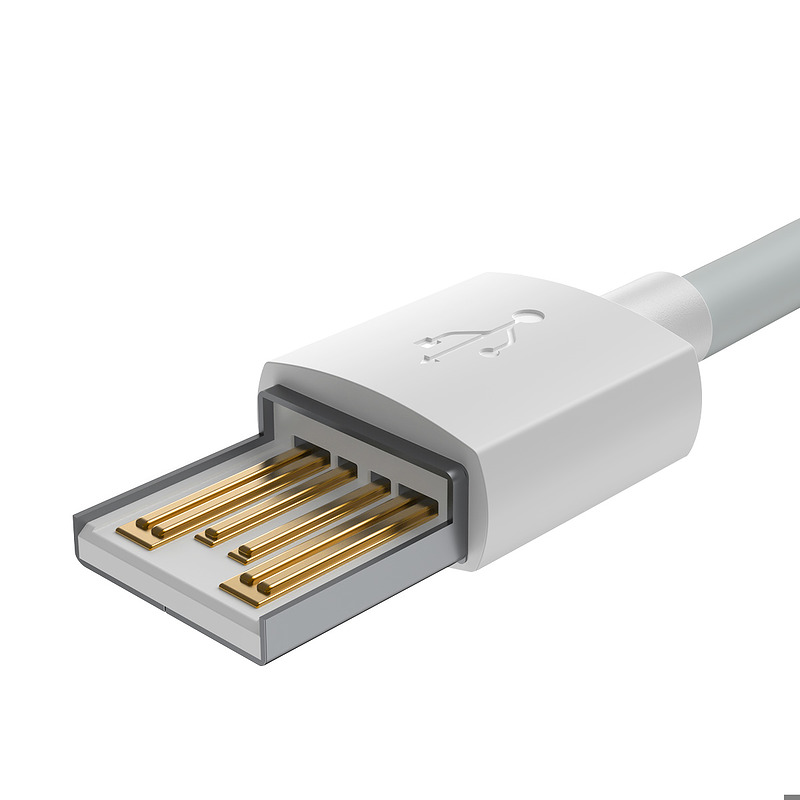Baseus cable Simple Wisdom USB - Lightning 1,5 m 2,4A white 2 pcs - Billede 3