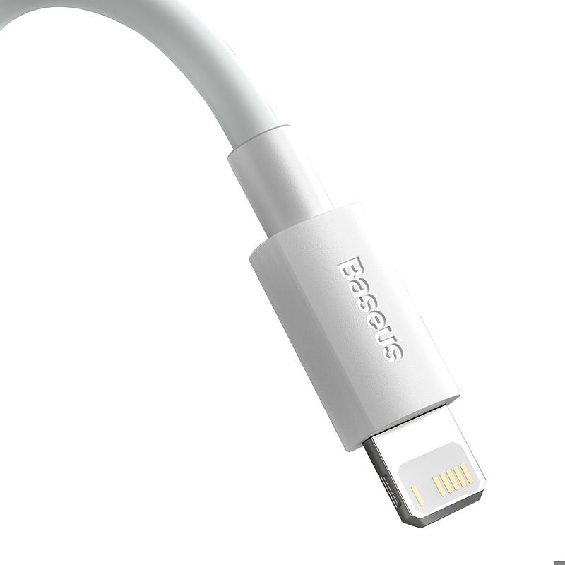 Baseus cable Simple Wisdom USB - Lightning 1,5 m 2,4A white 2 pcs - Billede 4
