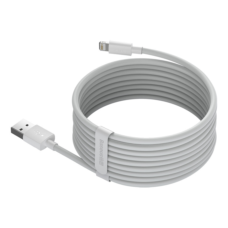 Baseus cable Simple Wisdom USB - Lightning 1,5 m 2,4A white 2 pcs - Billede 5