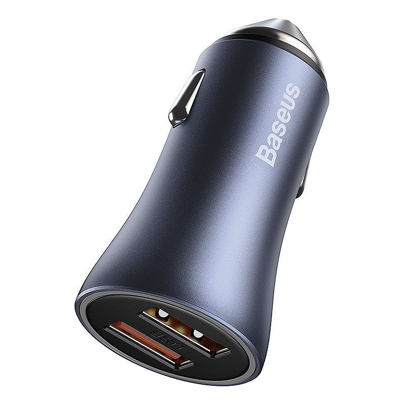 żBaseus car charger Golden Contactor Pro 2x USB QC 40W black + cable USB - USB-C 5A - Billede 2