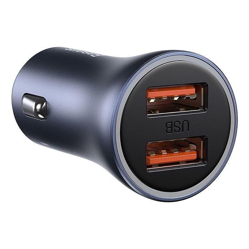 żBaseus car charger Golden Contactor Pro 2x USB QC 40W black + cable USB - USB-C 5A - Billede 3