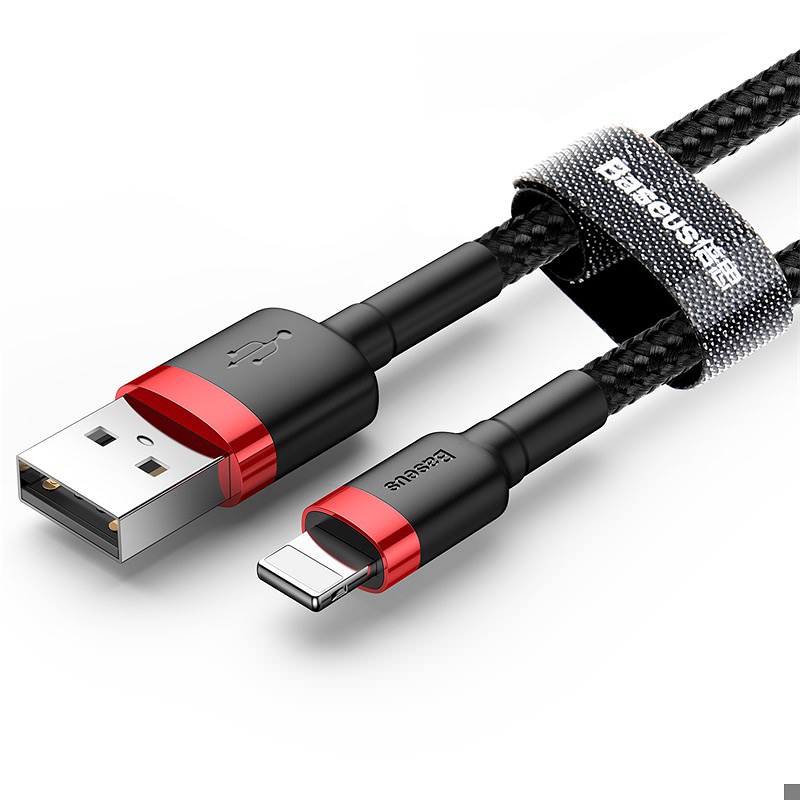 Baseus cable Cafule USB - Lightning 3,0m 2A red-black - Billede 2