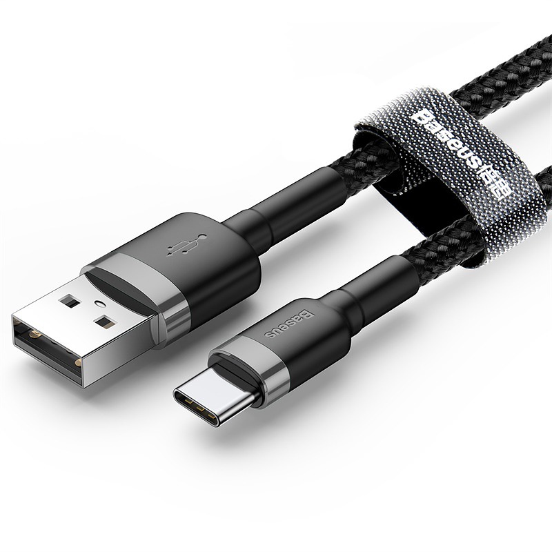 Baseus cable Cafule USB - USB-C 3m 2A gray-black - Billede 2