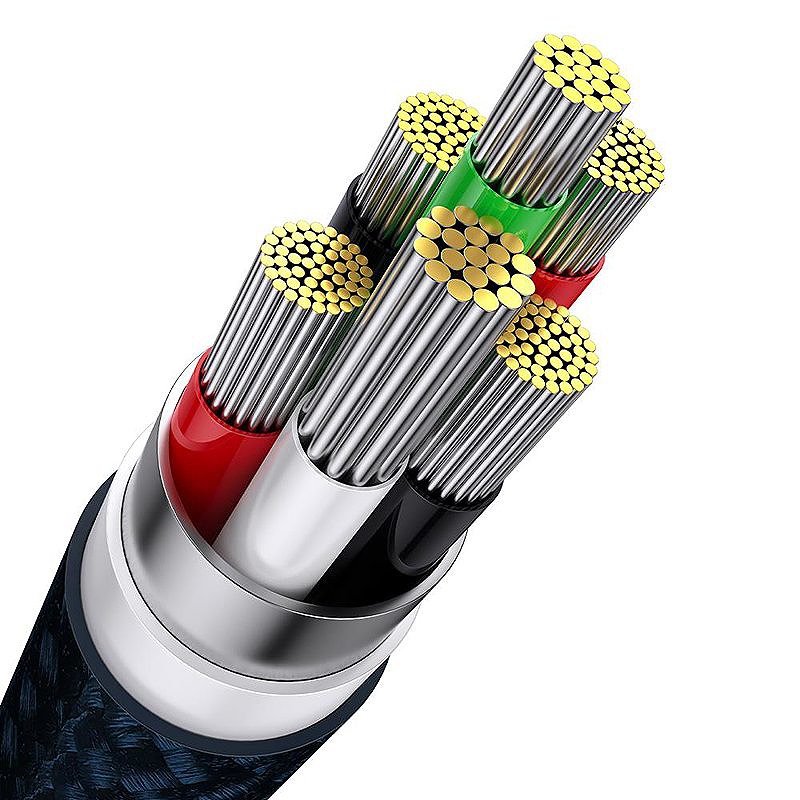 Baseus cable 3in1 Flash II USB - micro USB + Lightning + USB-C 1,2m 3,5A blue 66W - Billede 5