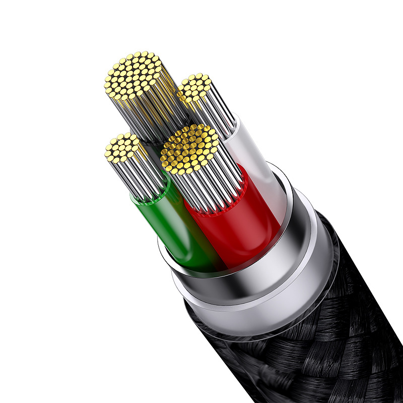Baseus cable 3in1 StarSpeed USB - micro USB + Lightning + USB-C 1,2m 3,5A black - Billede 3