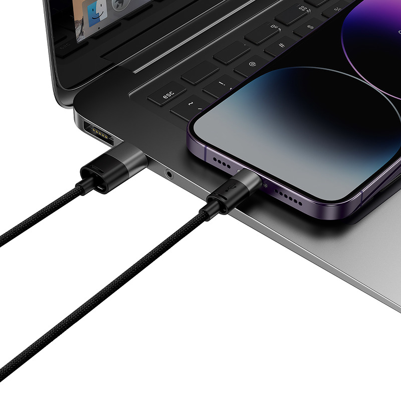 Baseus cable 3in1 StarSpeed USB - micro USB + Lightning + USB-C 1,2m 3,5A black - Billede 5