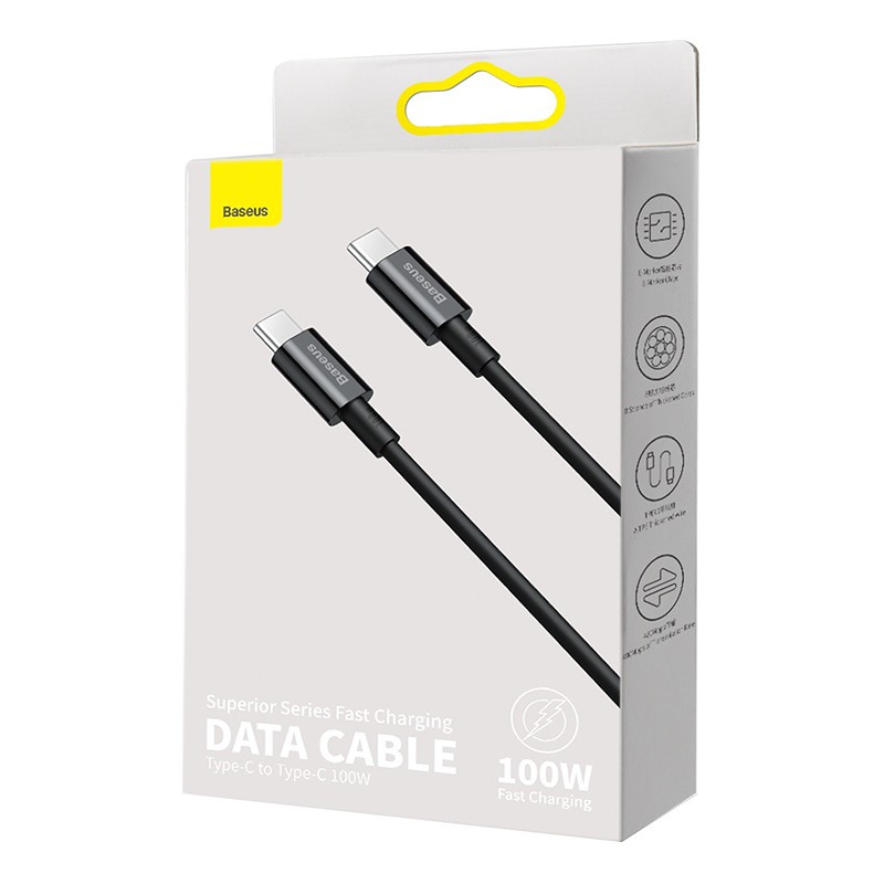 Baseus cabel Superior PD USB-C - USB-C 1,0m black 100W - Billede 3