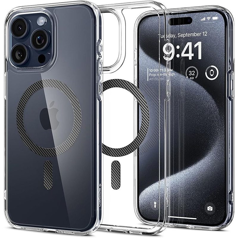 Spigen Ultra Hybrid Magsafe case for iPhone 15 Pro 6,1" carbon fiber