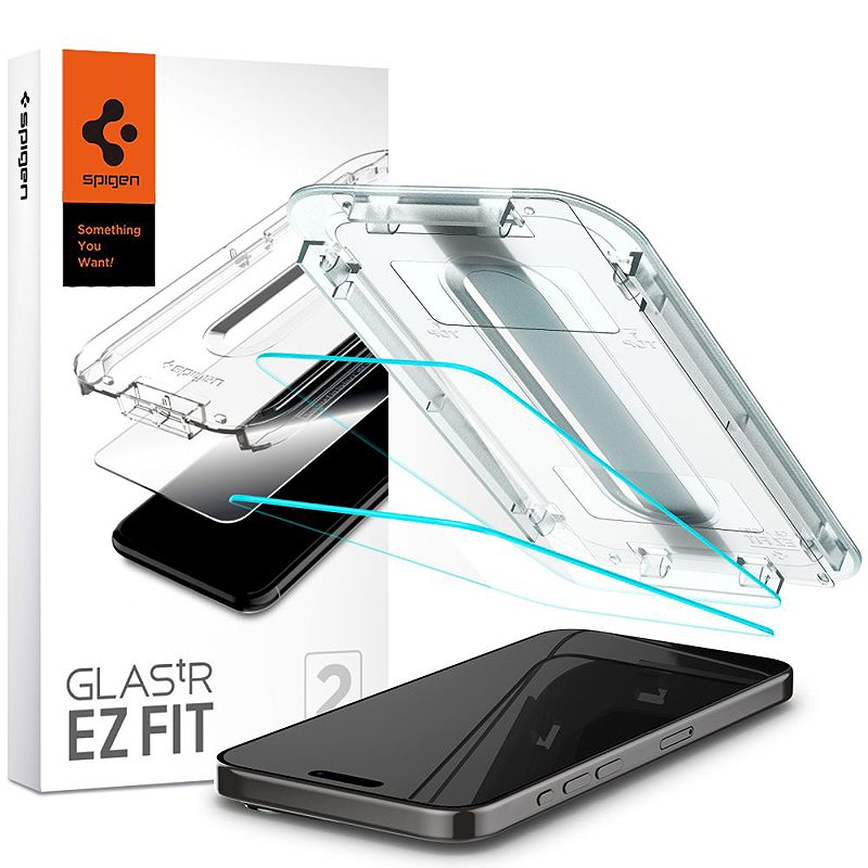 Spigen tempered glass GLAS.TR "EZ FIT" 2-pack for iPhone 15 Pro Max 6,7" clear