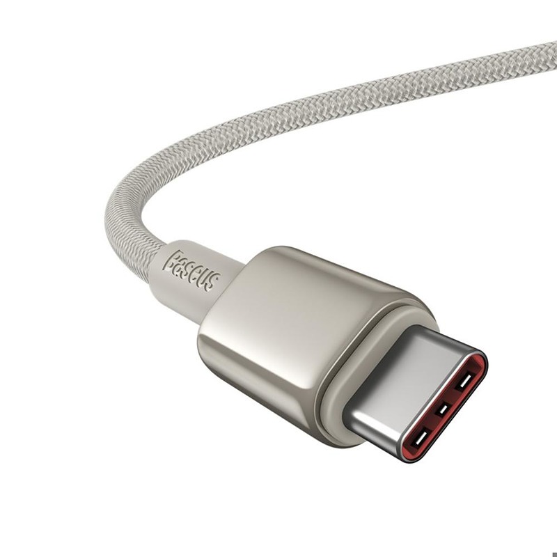 Baseus Tungsten Gold Fast Charging Data Cable Type-C to Type-C 100W 1m Titanium Galaxy Gold - Billede 3