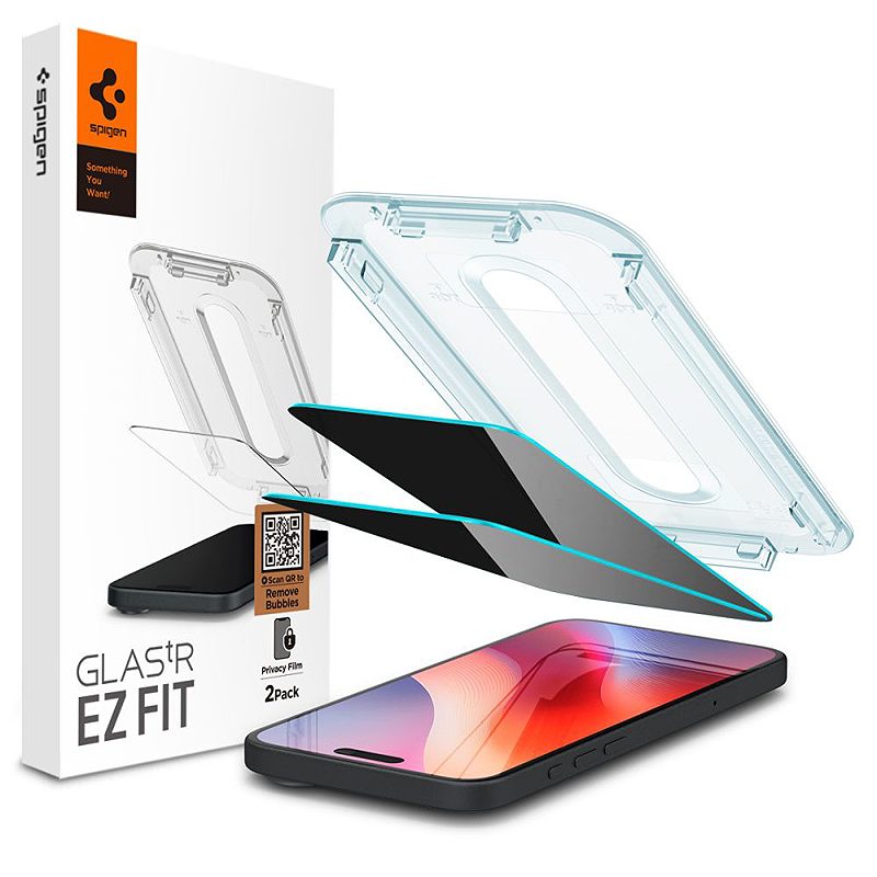 Spigen Glas.Tr ”Ez Fit” 2-Pack forfor iPhone 16 Pro Max 6,3" privacy