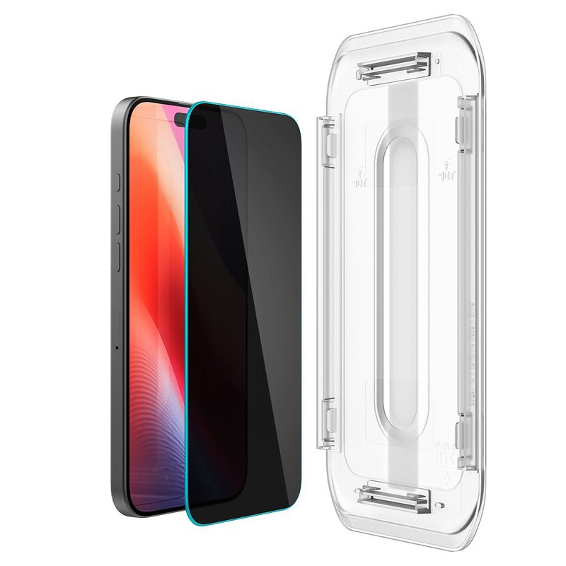 Spigen Glas.Tr ”Ez Fit” 2-Pack for iPhone 16 Pro 6,3" privacy - Billede 3