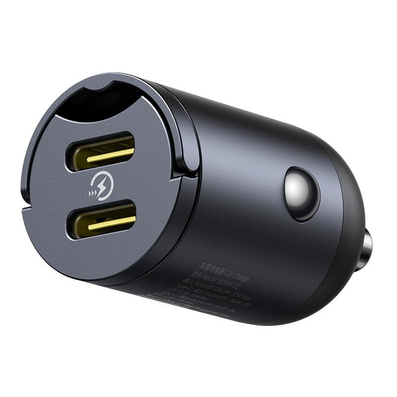 Baseus Mini Tiny Star 2C PD car charger 1x USB-C - USB-C port 30W black - Billede 2