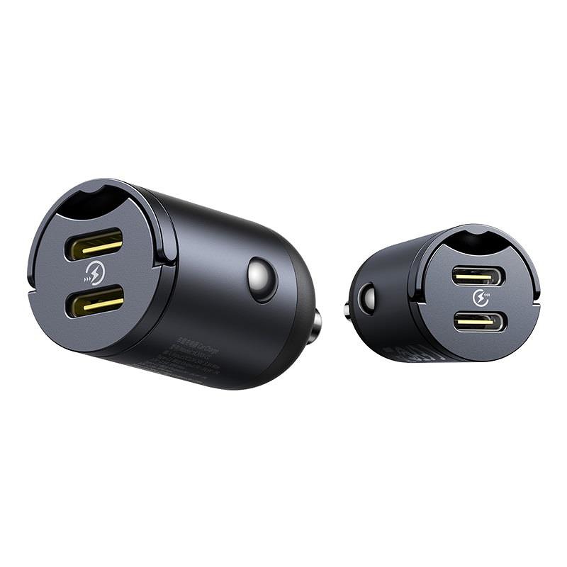 Baseus Mini Tiny Star 2C PD car charger 1x USB-C - USB-C port 30W black - Billede 4
