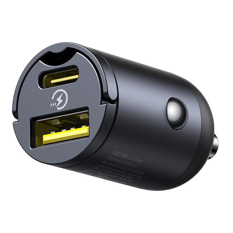 Baseus Mini Tiny Star PD car charger 1x USB-C - USB-A port 30W black - Billede 2