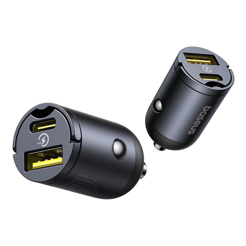 Baseus Mini Tiny Star PD car charger 1x USB-C - USB-A port 30W black - Billede 3