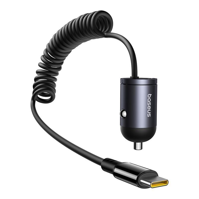 żBaseus Tiny Star Mini Car Charger (C+C Cable Included) 30W Cosmic Black - Billede 2