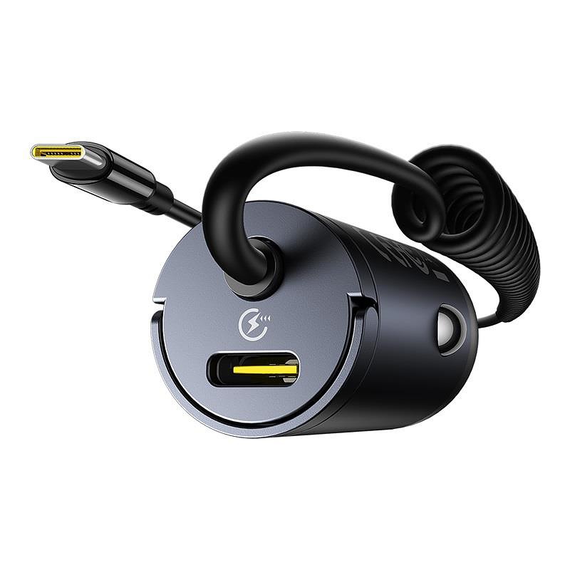 żBaseus Tiny Star Mini Car Charger (C+C Cable Included) 30W Cosmic Black - Billede 5