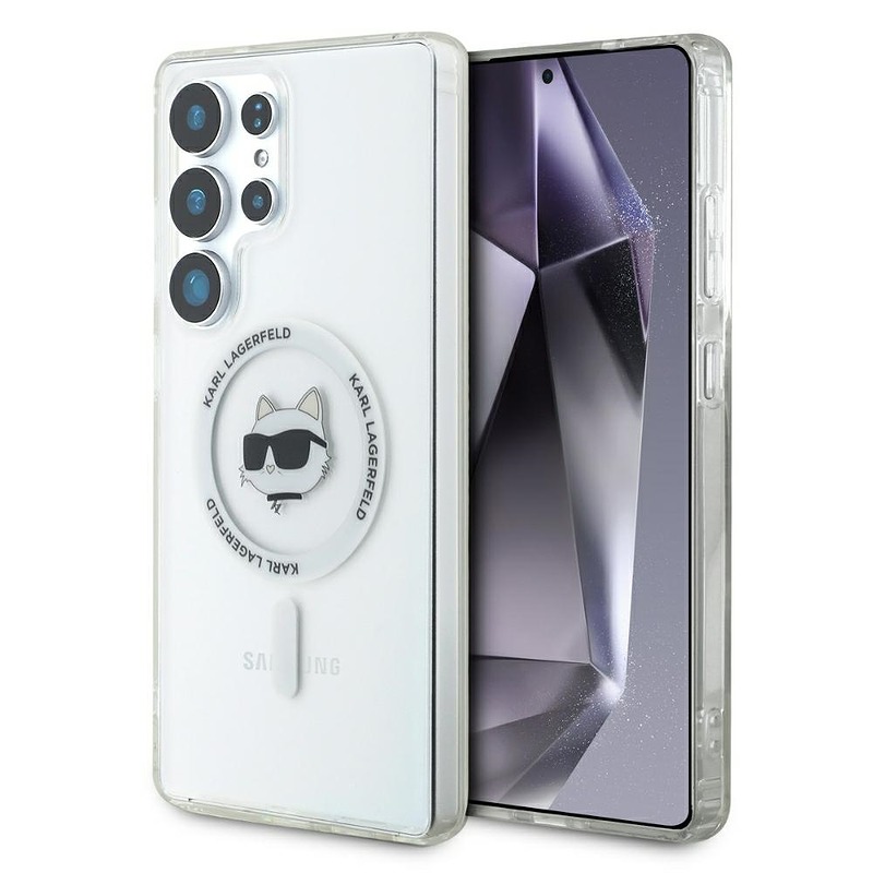 Karl Lagerfeld HC Magnetic IML Metal Choupette Head case for Samsung Galaxy S25 Ultra white