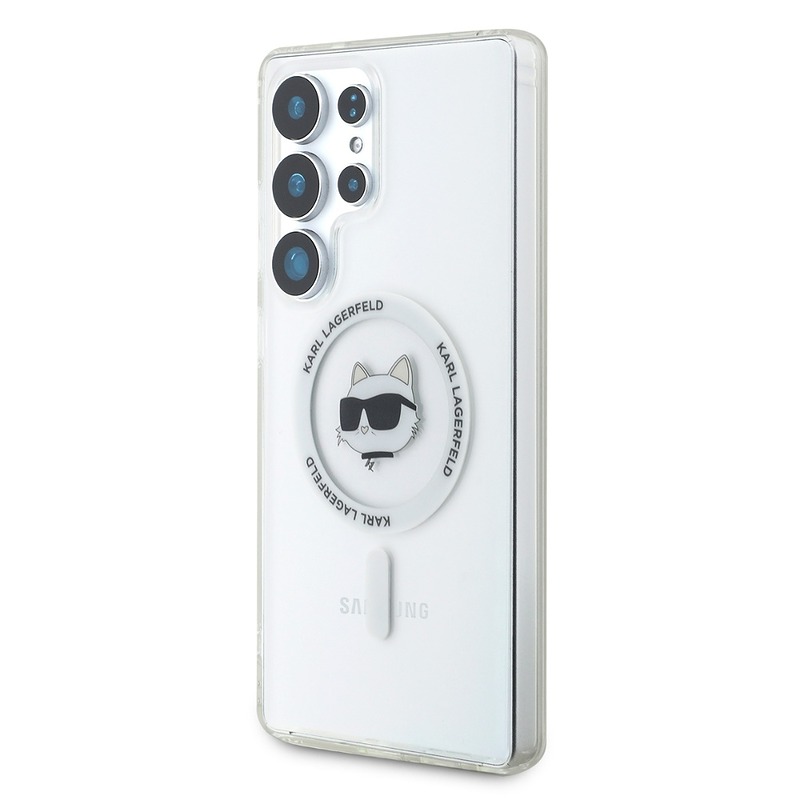 Karl Lagerfeld HC Magnetic IML Metal Choupette Head case for Samsung Galaxy S25 Ultra white - Billede 2