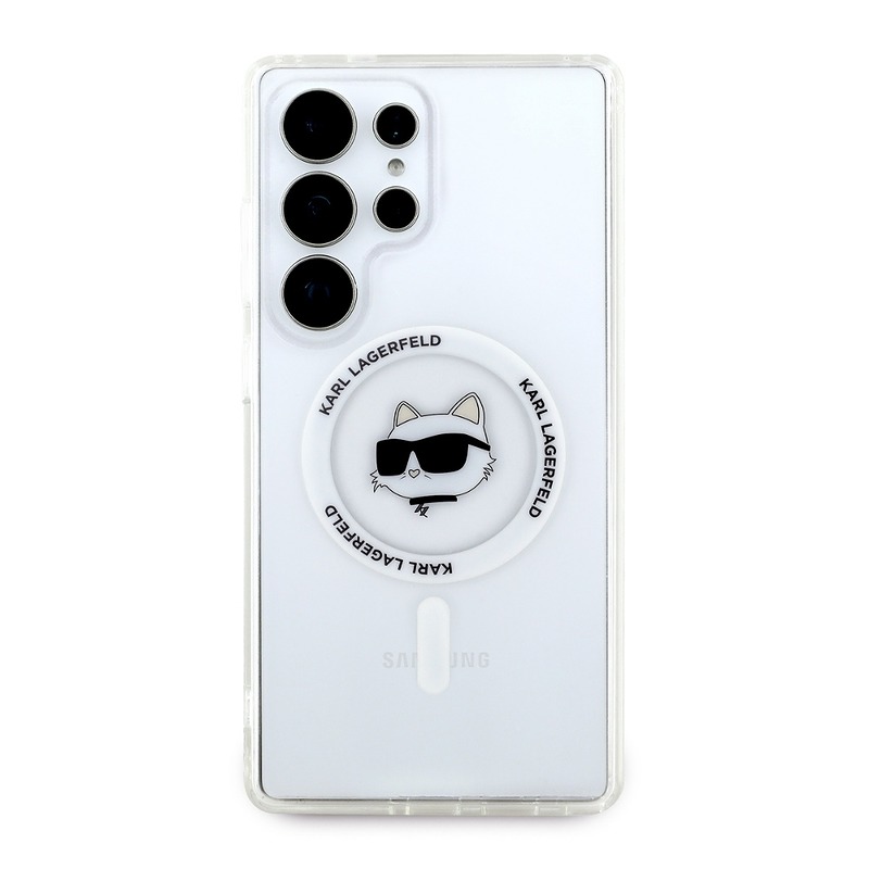Karl Lagerfeld HC Magnetic IML Metal Choupette Head case for Samsung Galaxy S25 Ultra white - Billede 3