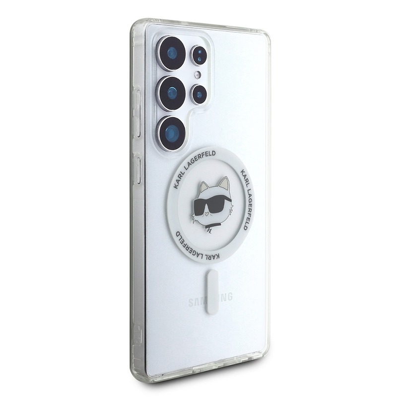 Karl Lagerfeld HC Magnetic IML Metal Choupette Head case for Samsung Galaxy S25 Ultra white - Billede 4