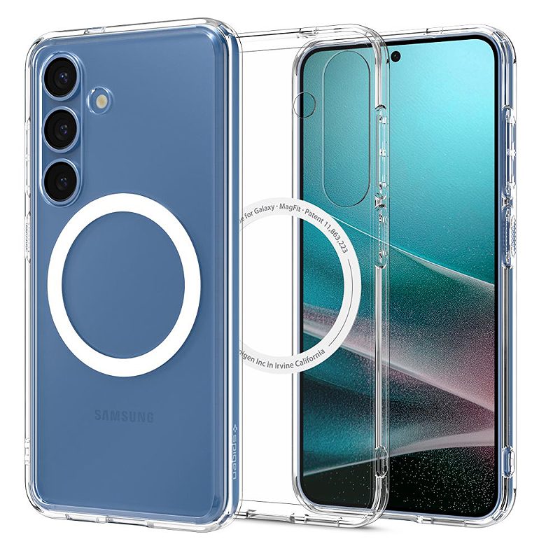 Spigen Ultra Hybrid Mag MagSafe case for Samsung Galaxy S25 Clear White