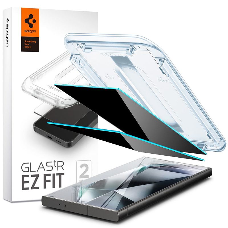 Spigen Glas.tR "EZ Fit" Tempered Glass 2-Pack for Samsung Galaxy S24 Ultra Privacy