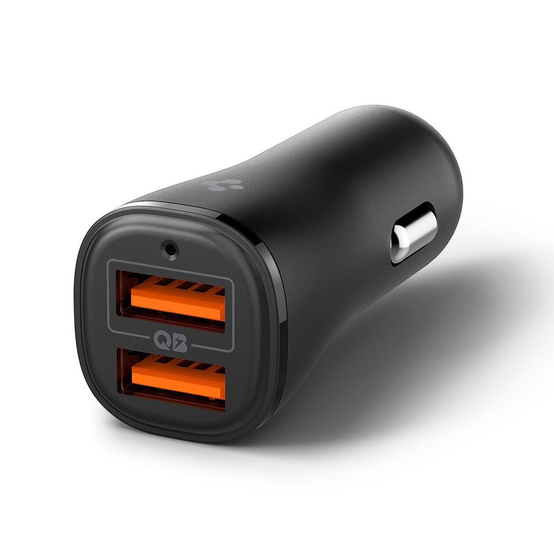 Spigen Essential EV302 2-Port 30W Car Charger Black - Billede 2