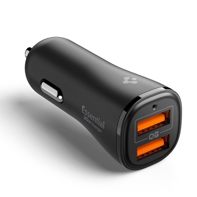 Spigen Essential EV302 2-Port 30W Car Charger Black - Billede 4