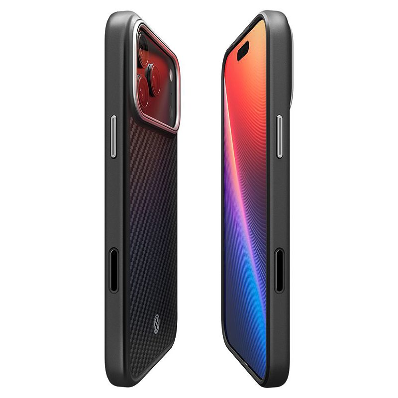 Spigen Enzo Aramid ”T” Mag Magsafe case for iPhone 17 Pro Max Black/Silver - Billede 5