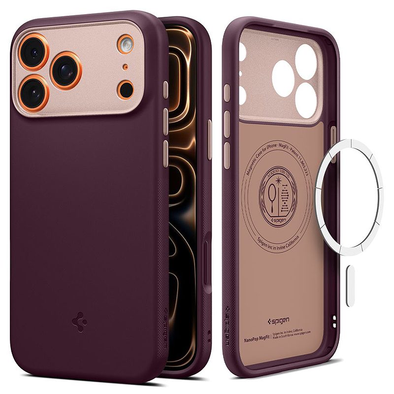 Spigen Nano Pop Mag Magsafe case for iPhone 17 Pro Max Burgundy Bean