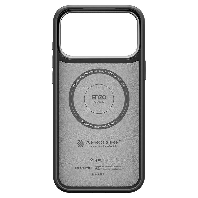Spigen Enzo Aramid ”T” Mag Magsafe case for iPhone 17 Pro Black/Silver - Billede 4