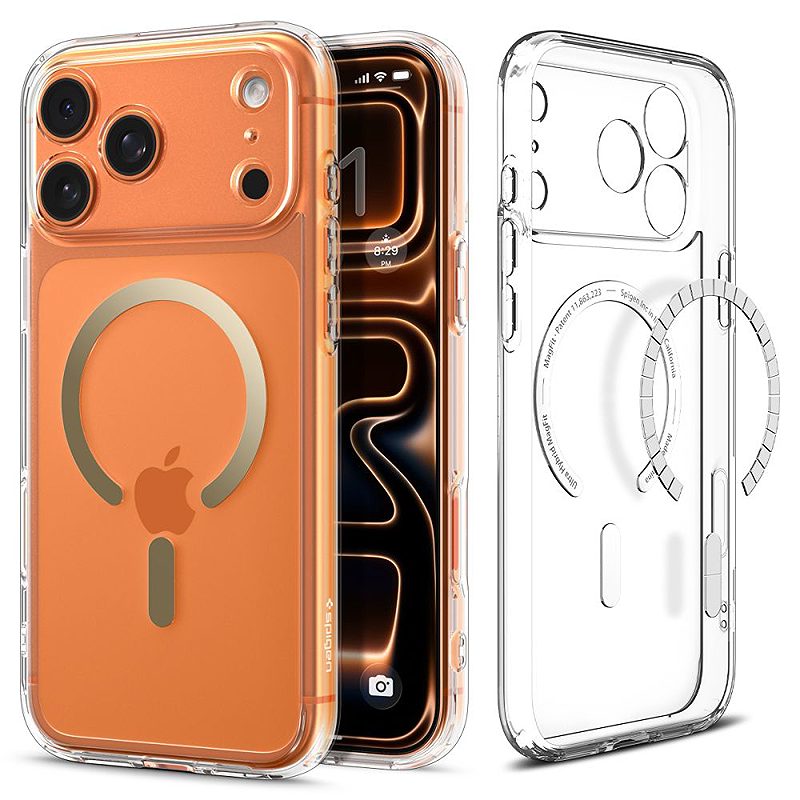 Spigen Ultra Hybrid Mag Magsafe case for iPhone 17 Pro Clear/Gold