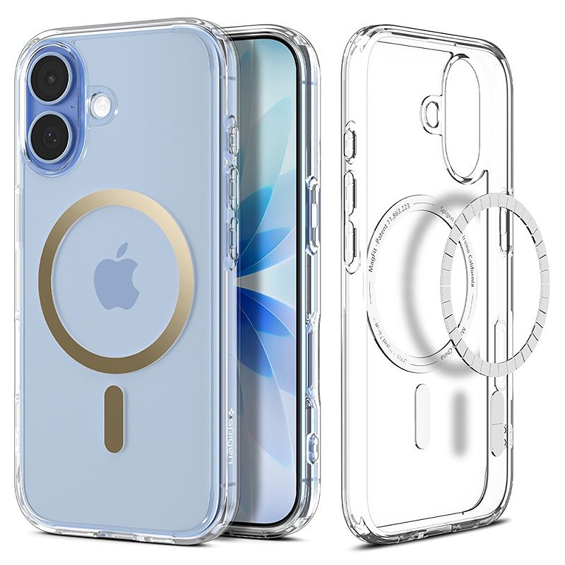Spigen Ultra Hybrid Mag Magsafe case for iPhone 17 Clear/Gold