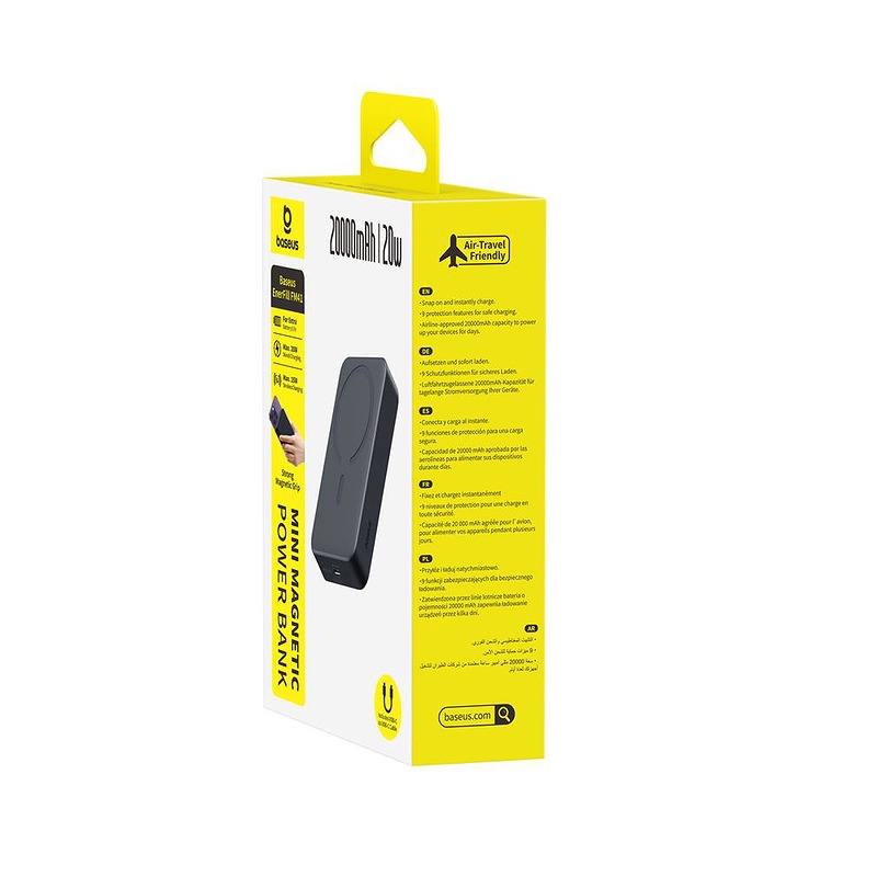 Baseus EnerFill FM41 Ultra-Mini Magnetic Power Bank 20W 20000mAh Black - Billede 3