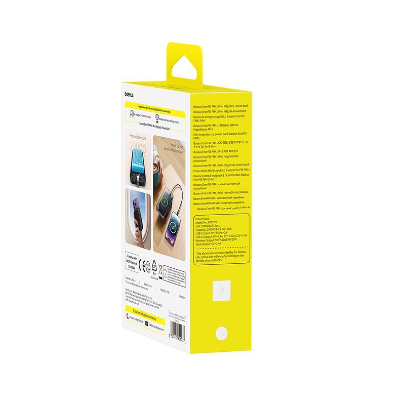 Baseus EnerFill FM41 Ultra-Mini Magnetic Power Bank 20W 20000mAh Black - Billede 4