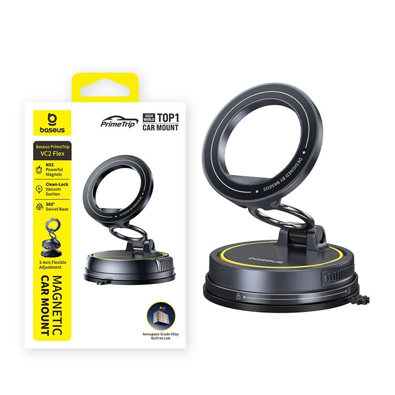 Baseus PrimeTrip VC2 Flex Magnetic Car Mount Suction Cup Version Black - Billede 5
