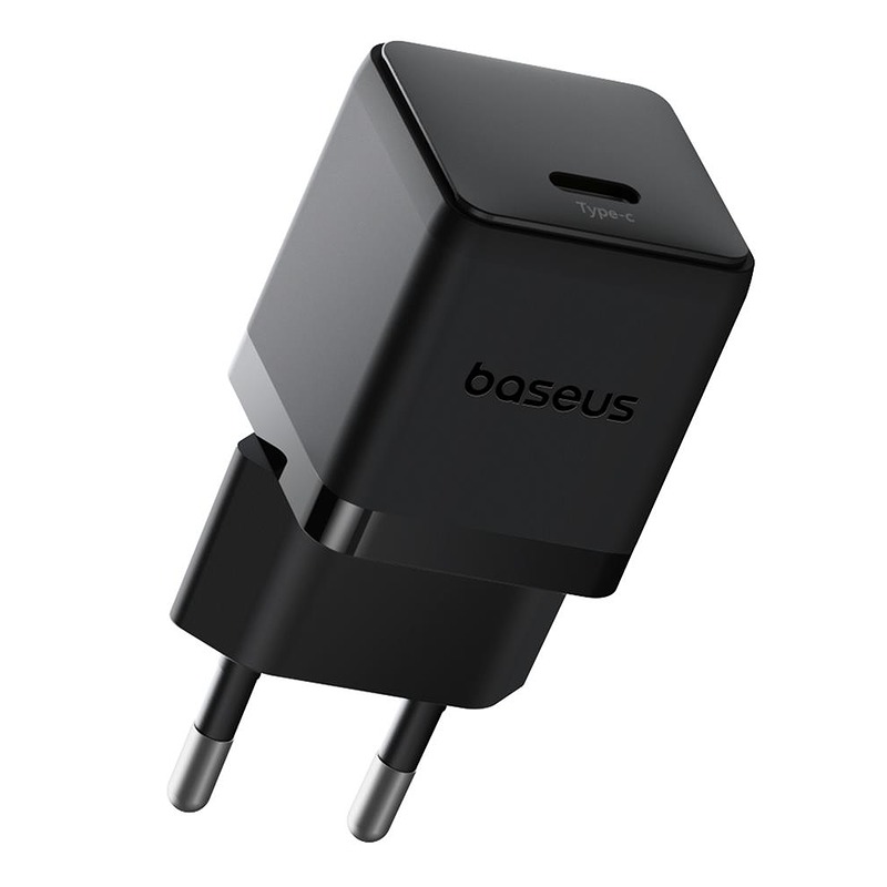 Baseus Palm Fast Charger Wall Charger 20W 1×USB-C Wall Charger + Cable Cluster Black - Billede 3