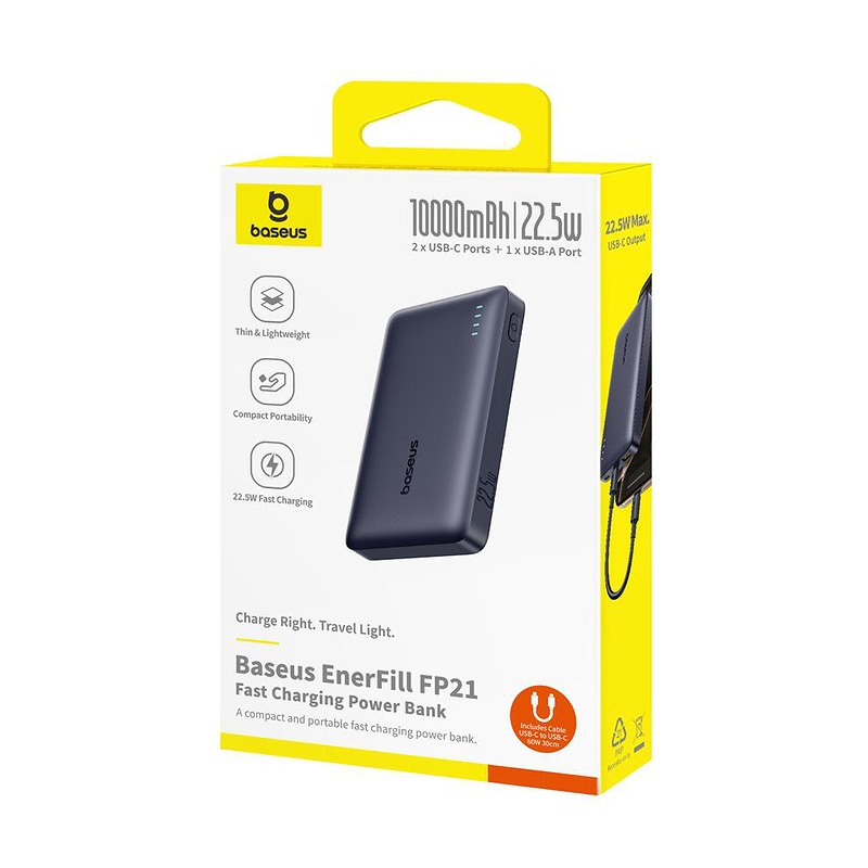 Baseus EnerFill FP21 power bank 10000mAh 22.5W Cosmic Black - Billede 4