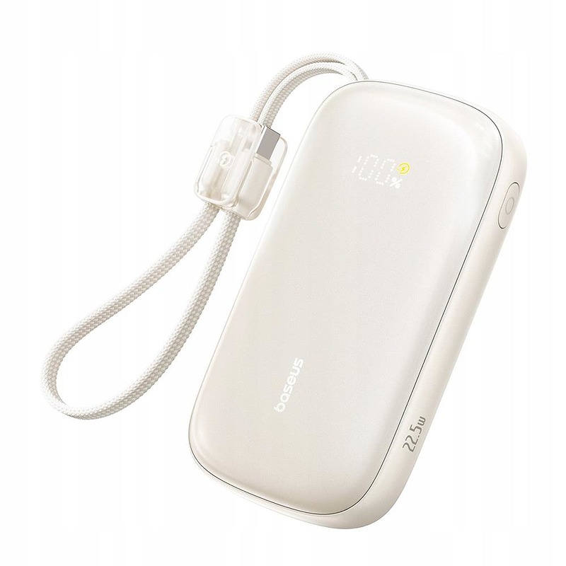 Baseus Powerbank EnerFill FC21 Qpow 3 Ultra 20000mAh 22.5W with lcd display and cable white