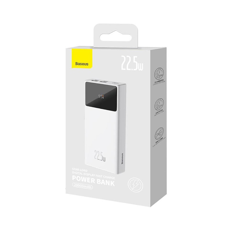 Baseus Star-Lord power bank 22.5W 20000mAh Overseas Edition White - Billede 3