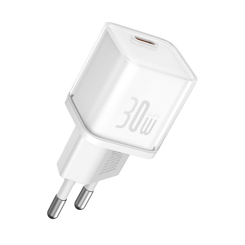 Baseus wall charger GaN5 Mini PD 30W 1x USB-C moon white - Billede 3
