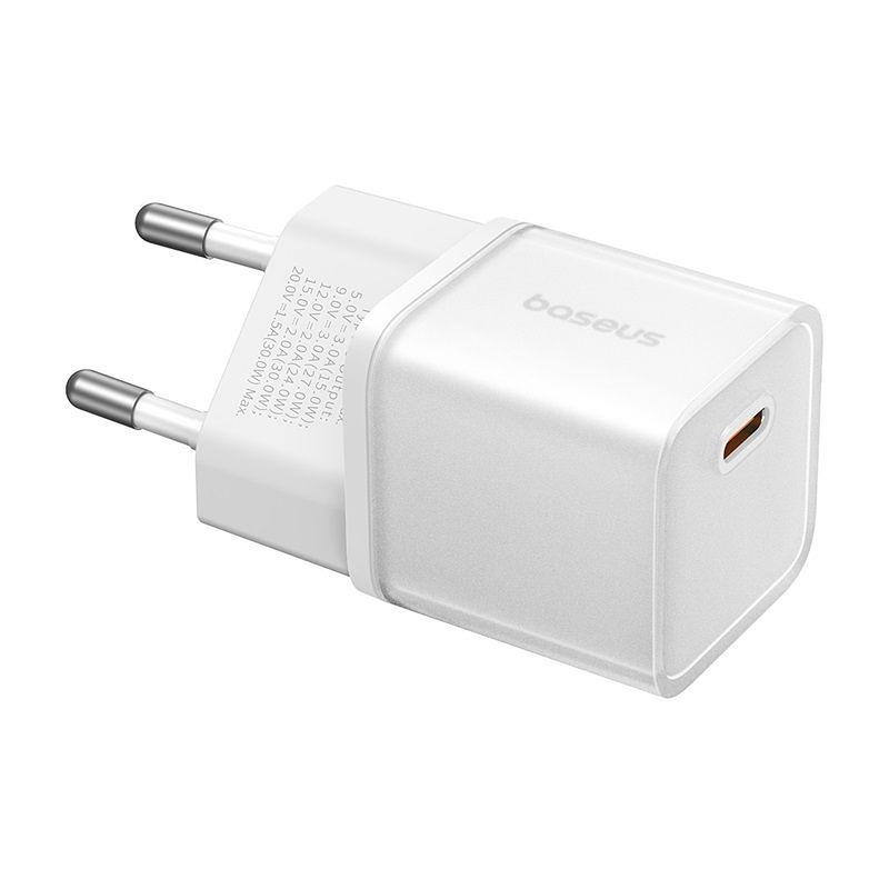 Baseus wall charger GaN5 Mini PD 30W 1x USB-C moon white - Billede 4
